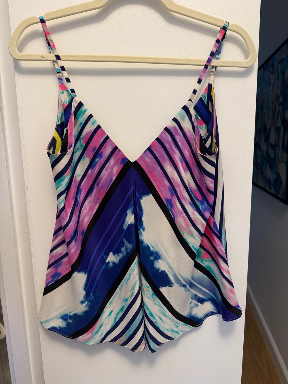 Multicolor Striped V-Neck Cami Tank Top